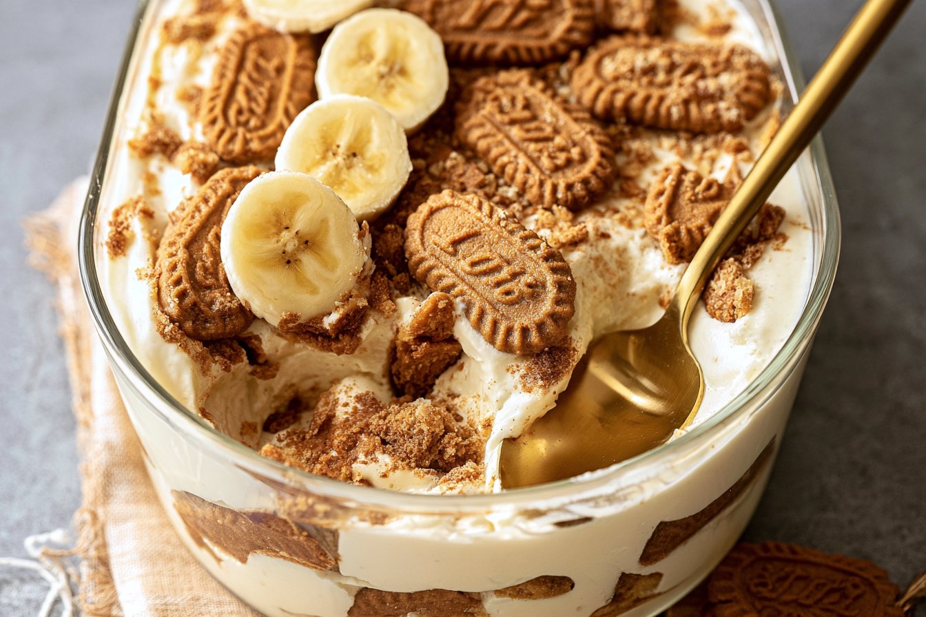 Lotus Biscoff Banana Pudding Recipe | Lotus Butter Cookie Recipes, Banana Pudding with Lotus Cookies, Recipes with Lotus Pudding
