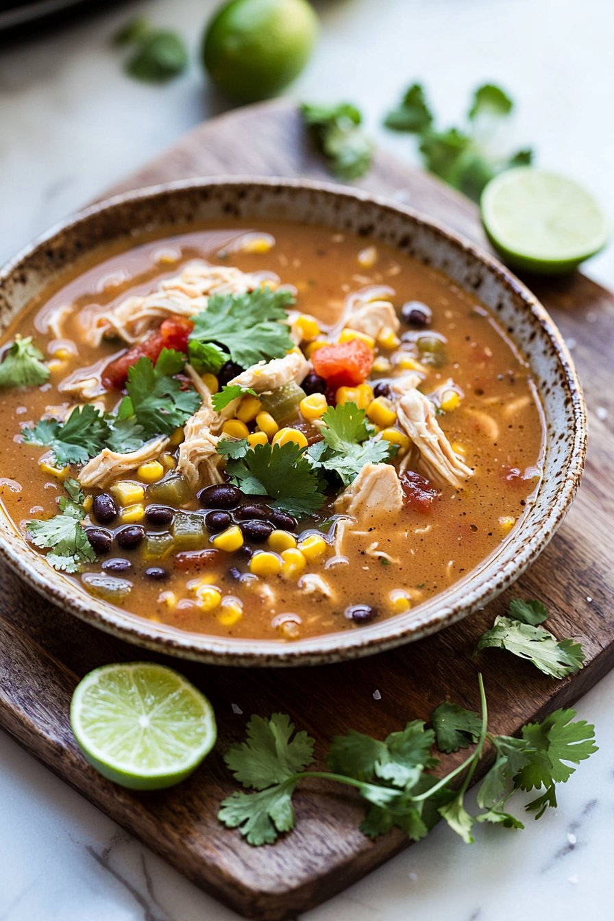 Slow Cooker Mexican Chicken Lime Soup
