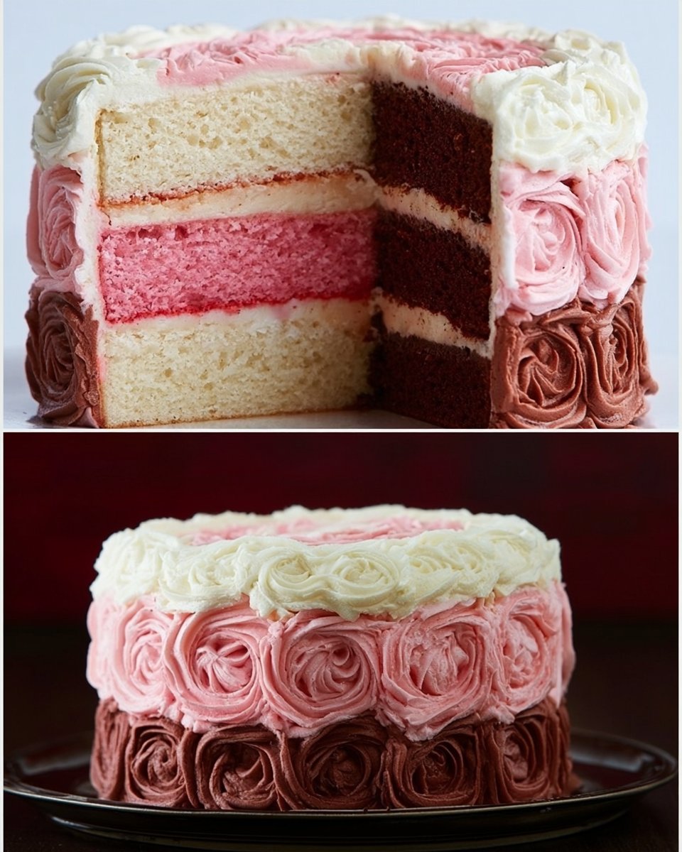 Original Neapolitan Rose Cake