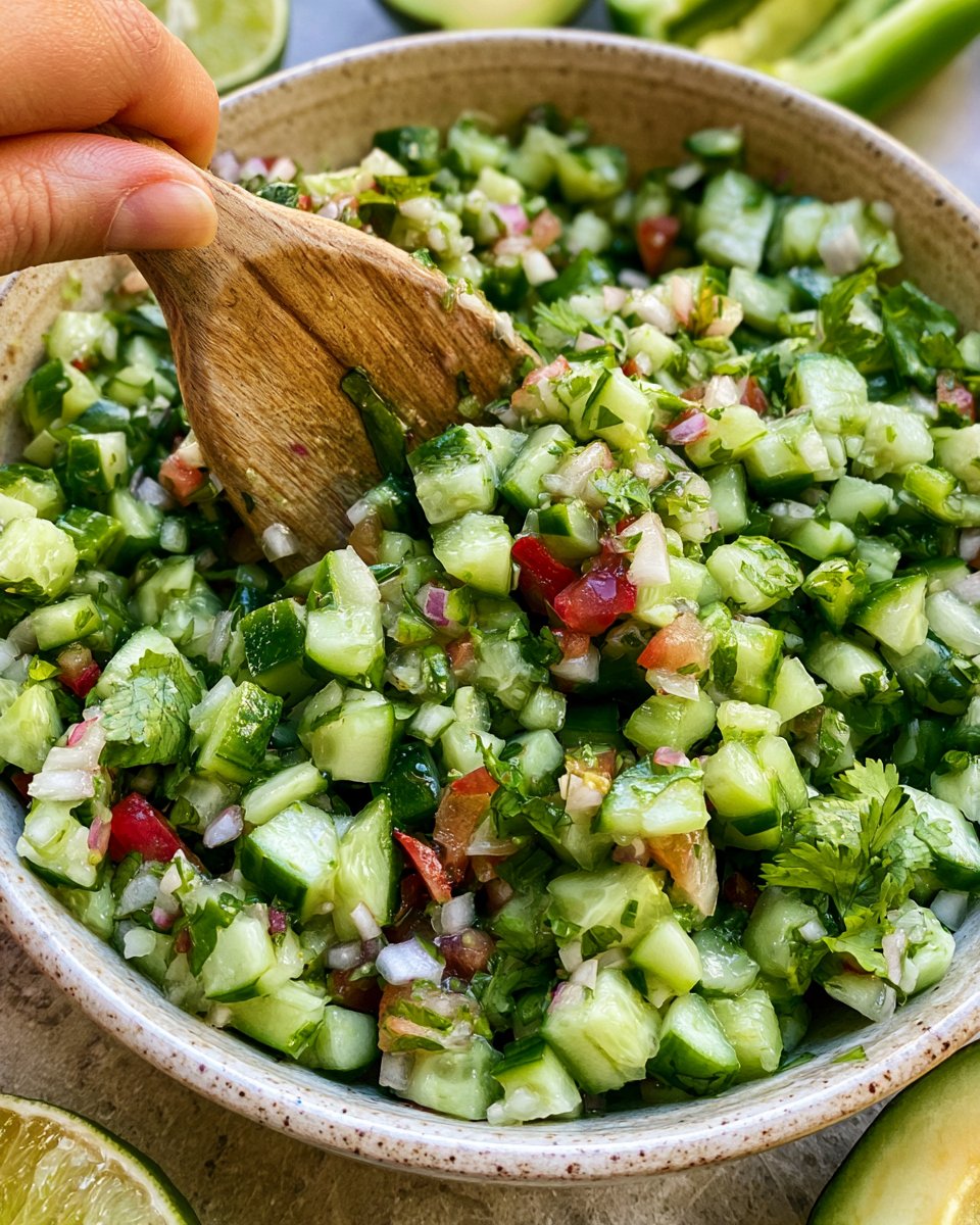 Sweet & Spicy Fresh Cucumber Salsa