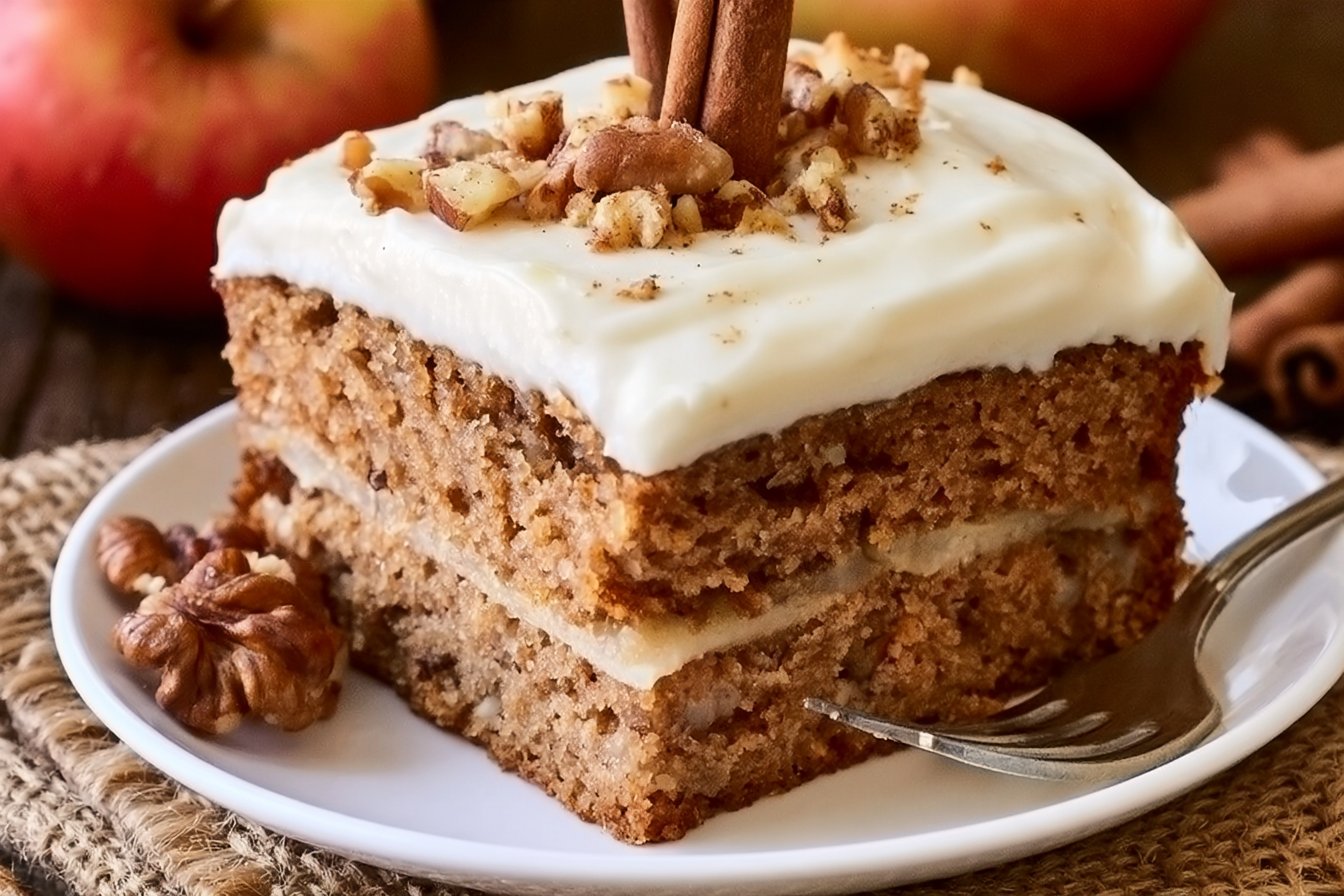 Apple Spice Cake With Cream Cheese Frosting 2 Apple Spice Cake