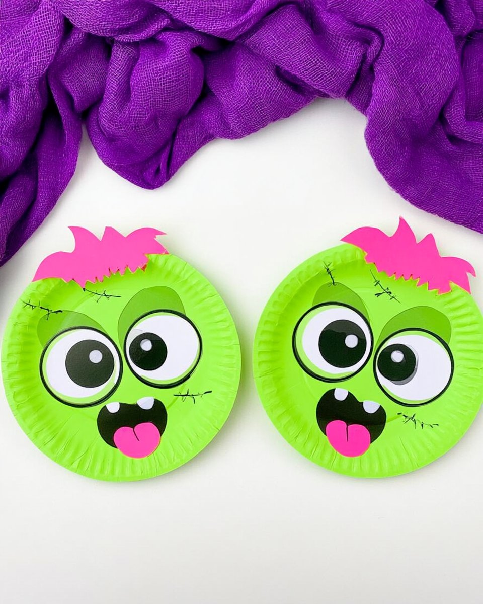 Zombie Paper Plate Craft For Kids [Free Template]