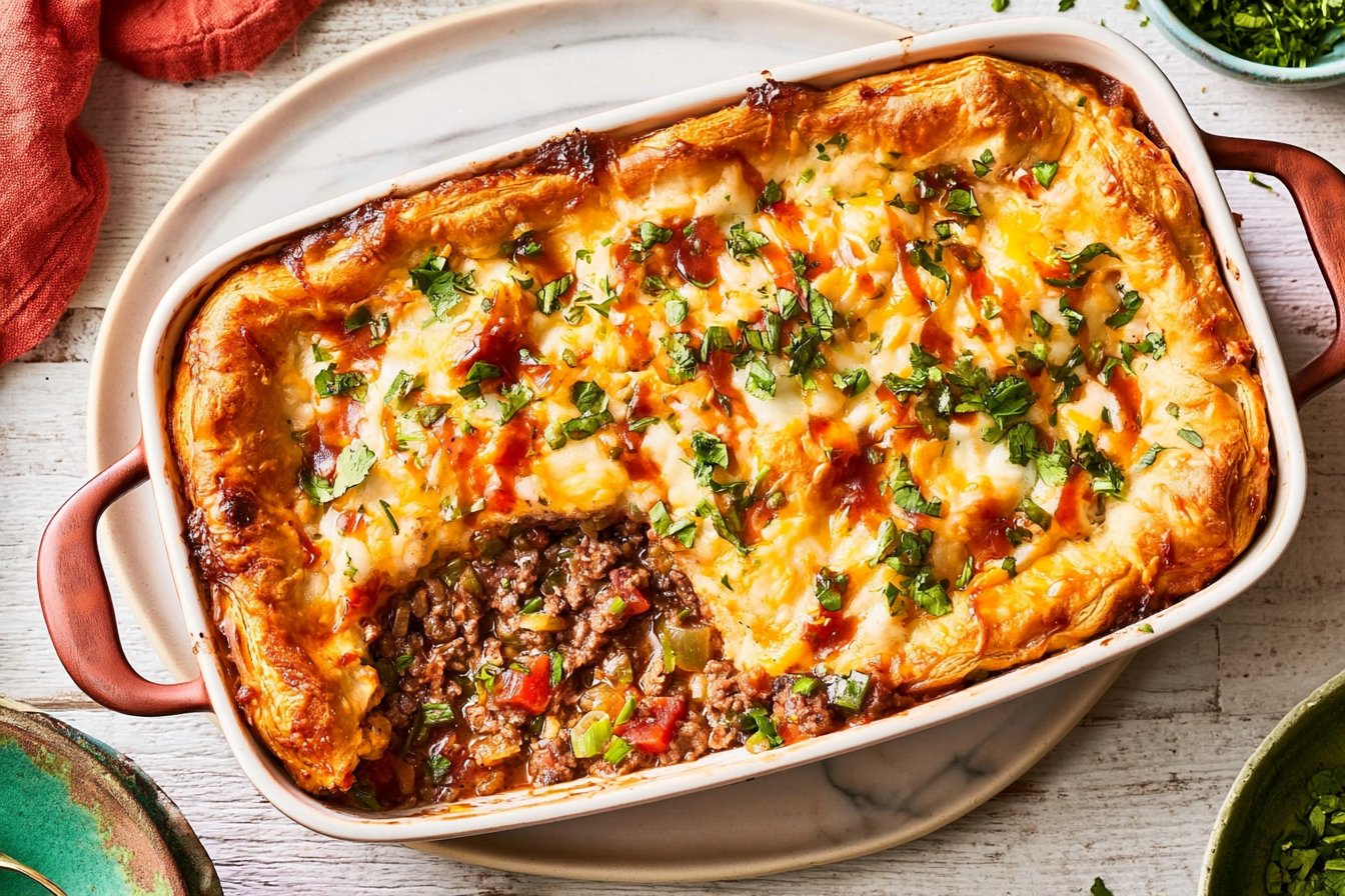 4-Ingredient Crescent Roll Ground Beef Casserole