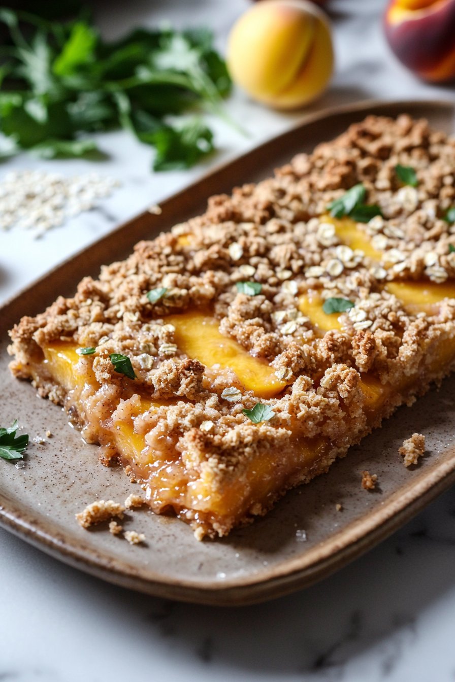 Easy Peach Crumble Bars