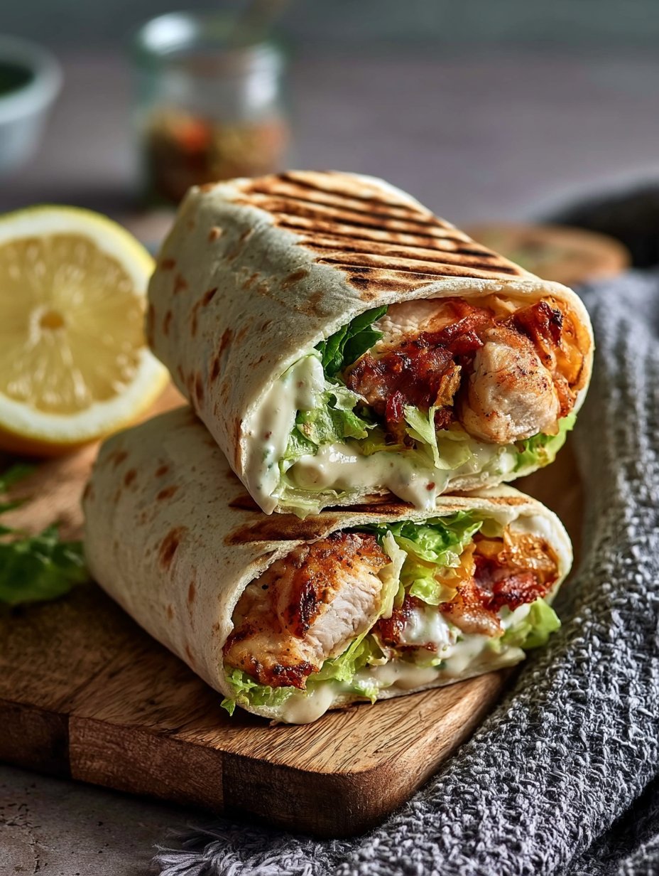 Wrap de Pollo César Fácil: La Mejor Idea de Almuerzo en 10 Minutos