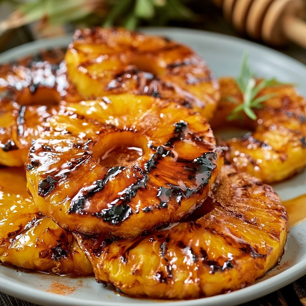 Gegrillte Ananas mit Honig und Zimt