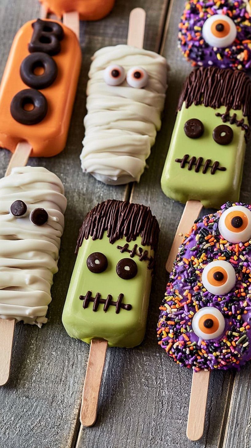 Spooky Monster Cakesicles