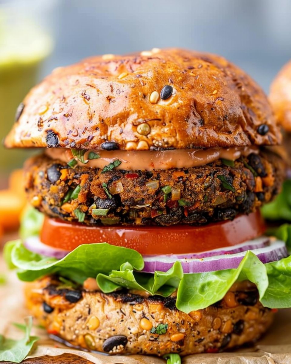 Spicy Bean Burgers with Cilantro Avocado Sauce | Meatless burgers recipes, How to make black bean burgers vegetarian, Morning star recipes vegetarian