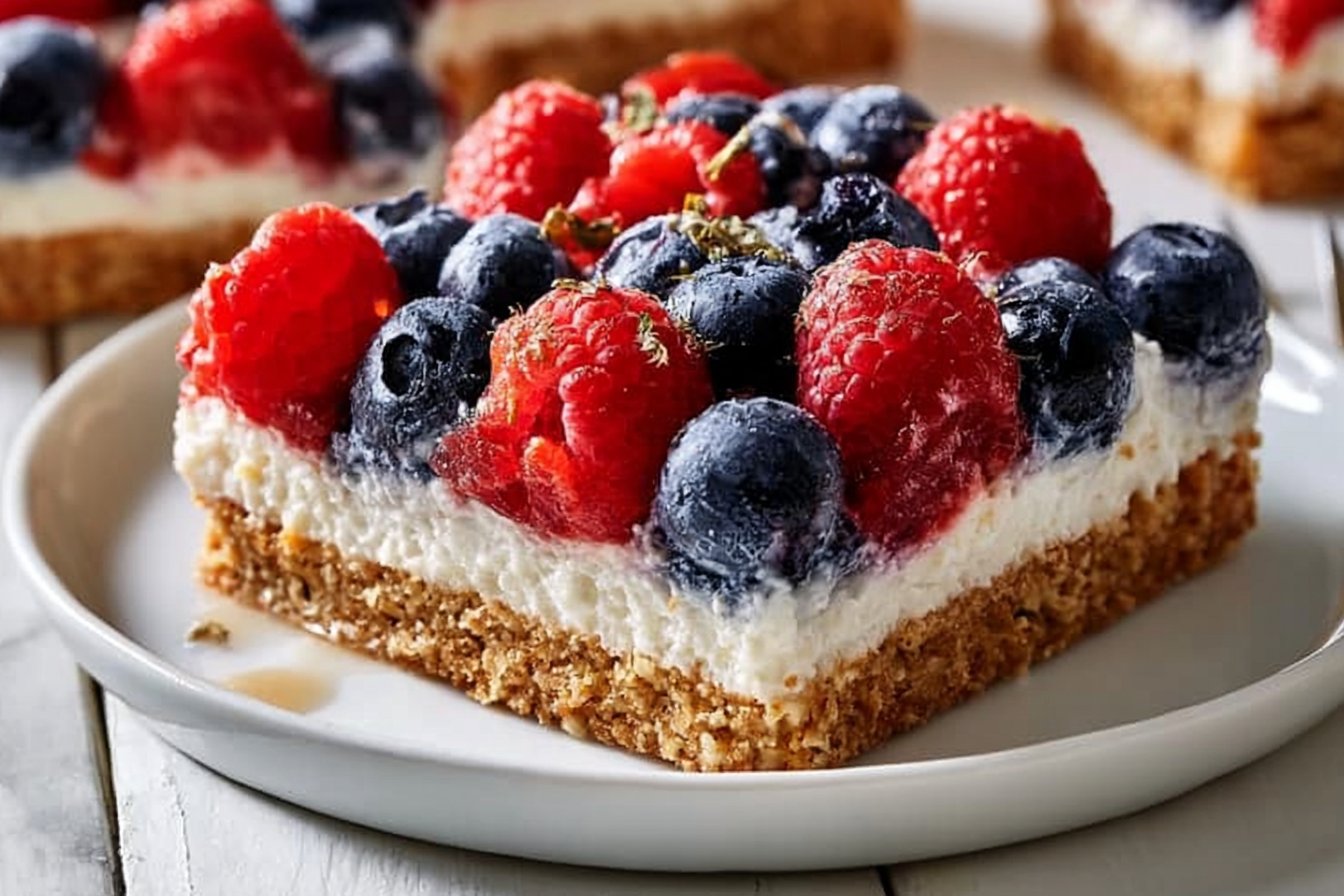 No-Bake Flag Cheesecake Bars