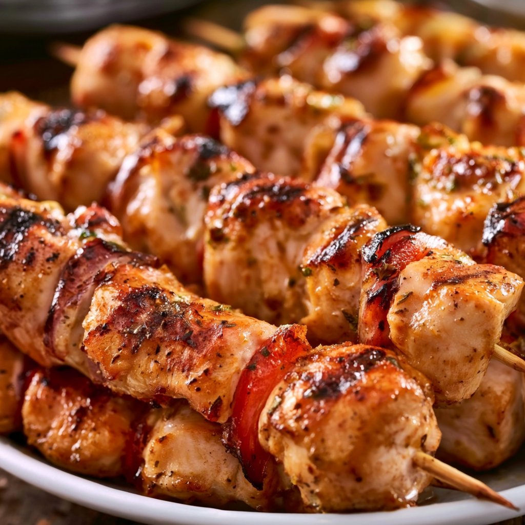 Köstliche Hähnchenspieße vom Grill