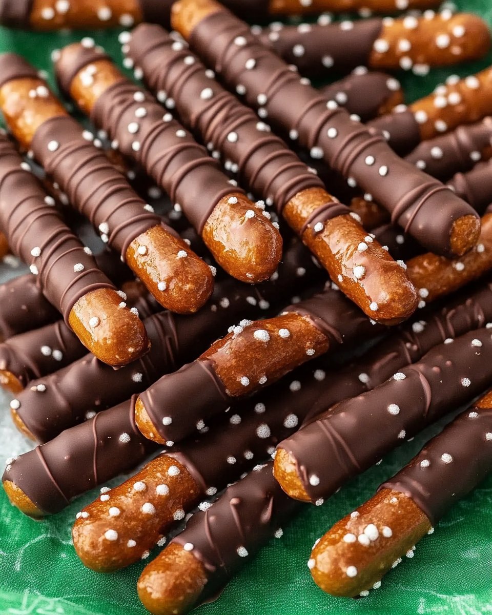 Football Themed Chocolate Pretzel Rods