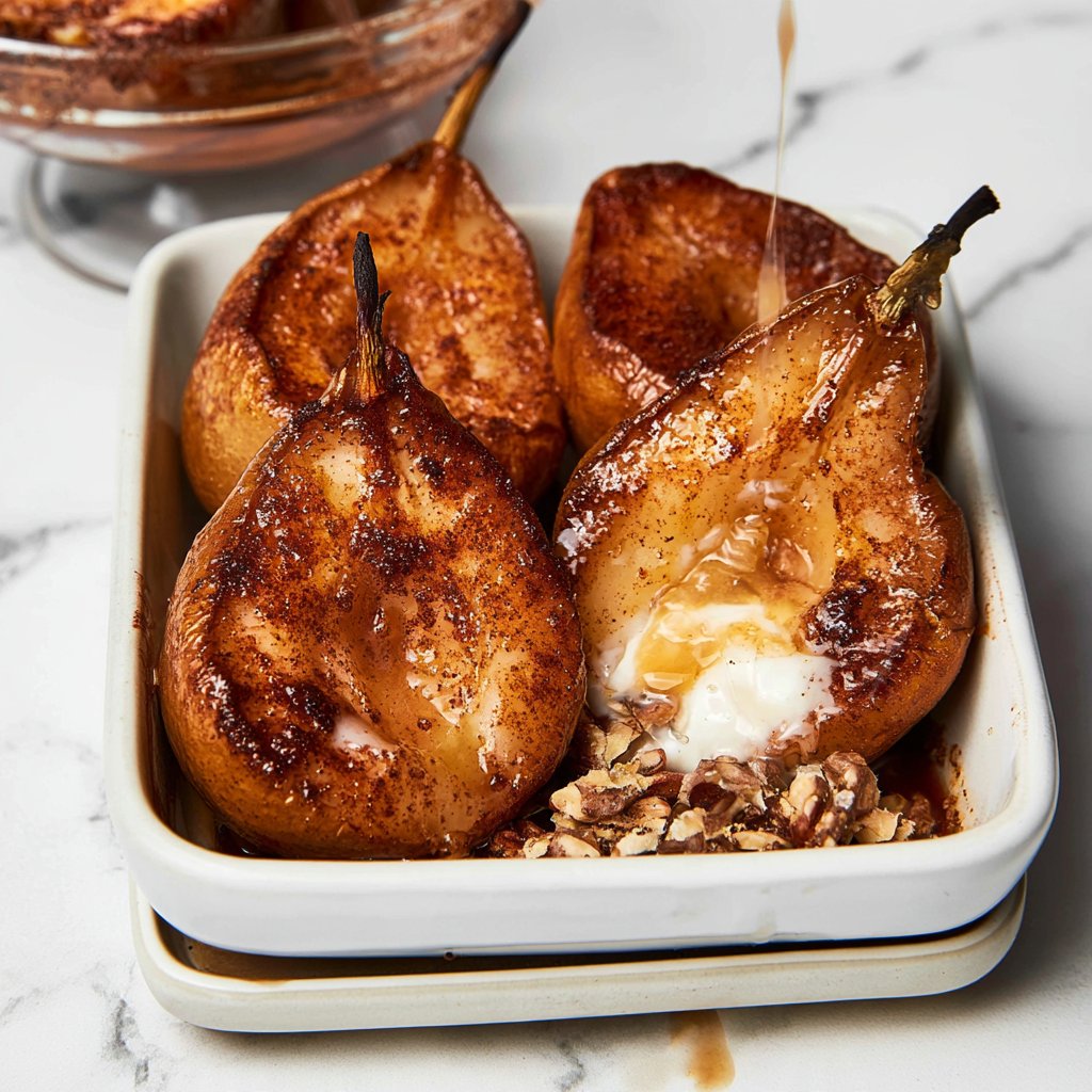 Healthy Baked Pears with Cinnamon - Running on Real Food