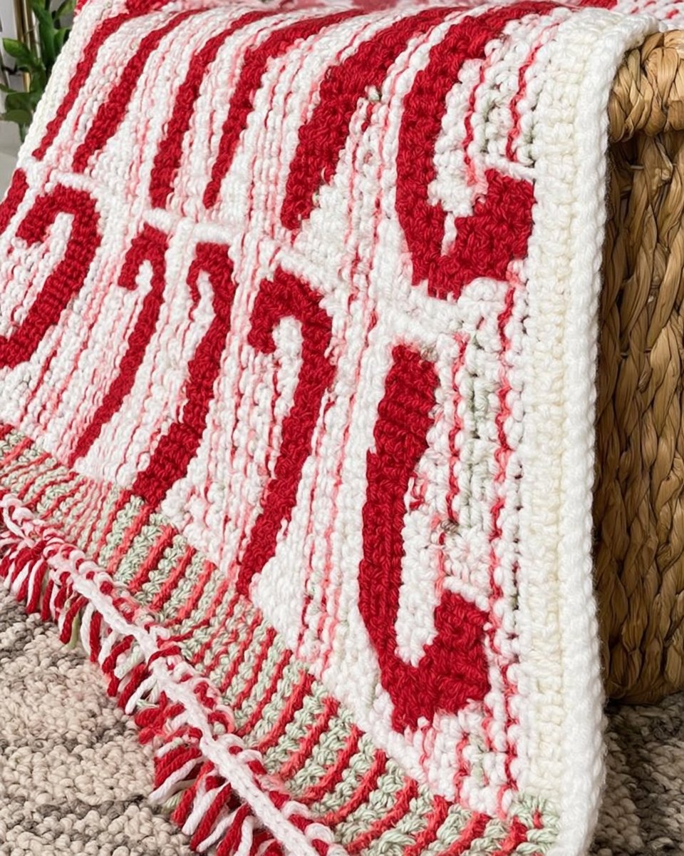 Candy Cane Lane Mosaic Blanket
