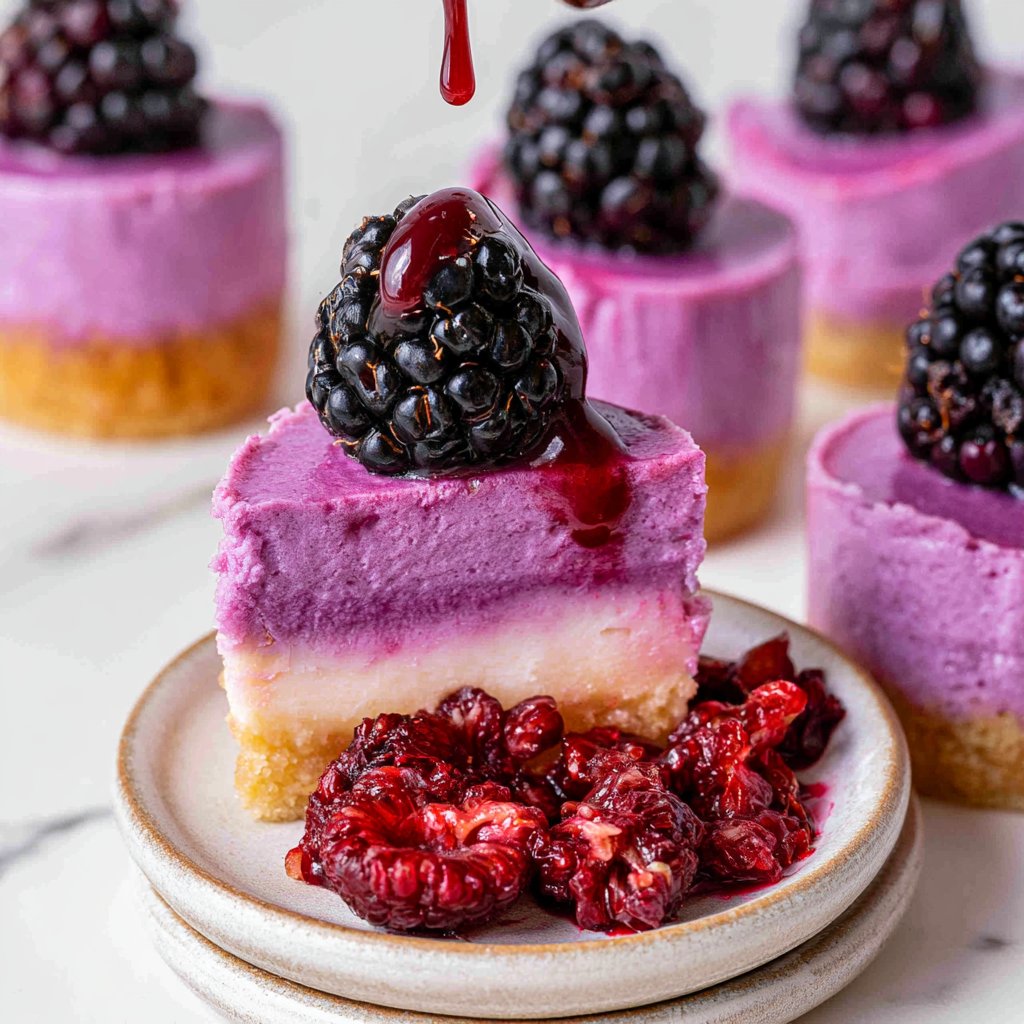 Mini Blackberry Cheesecakes