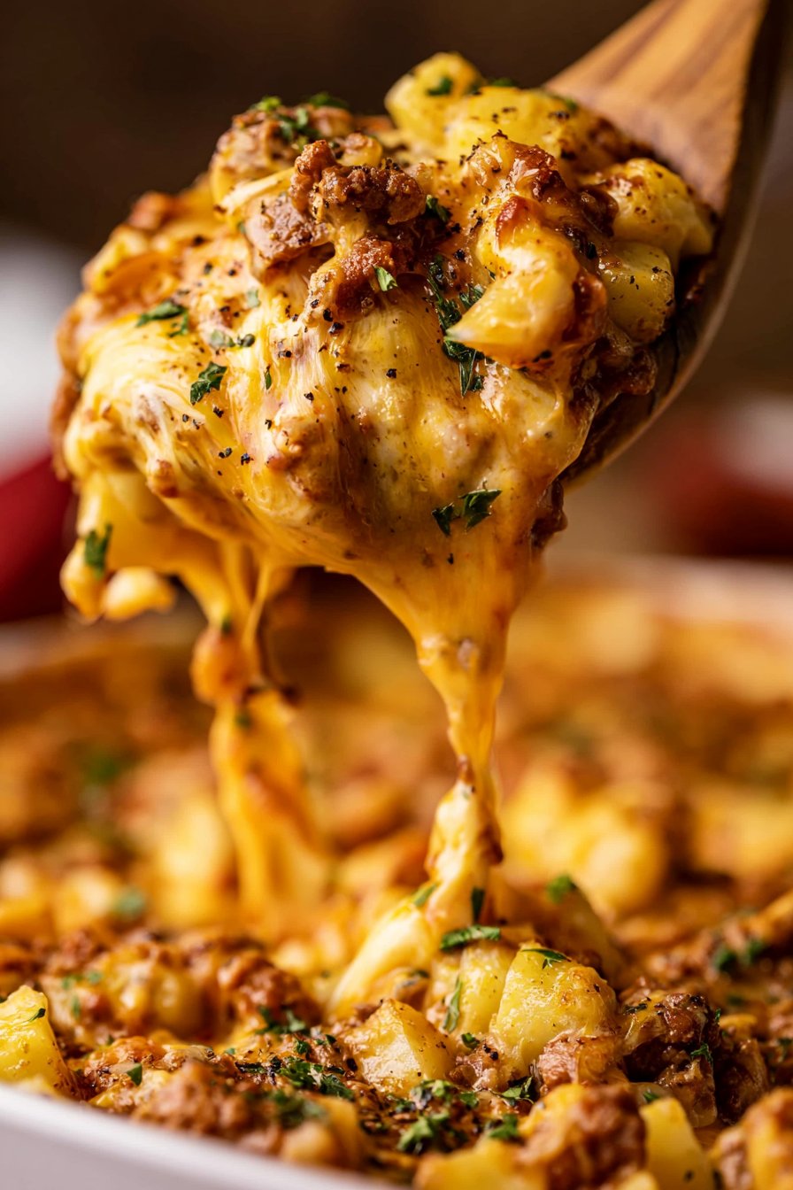 Cheesy Beef and Potato Bake