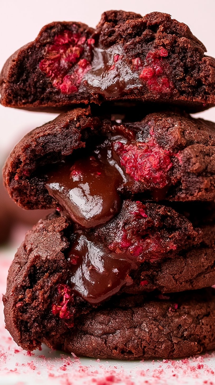 Chocolate Raspberry Truffle Cookies