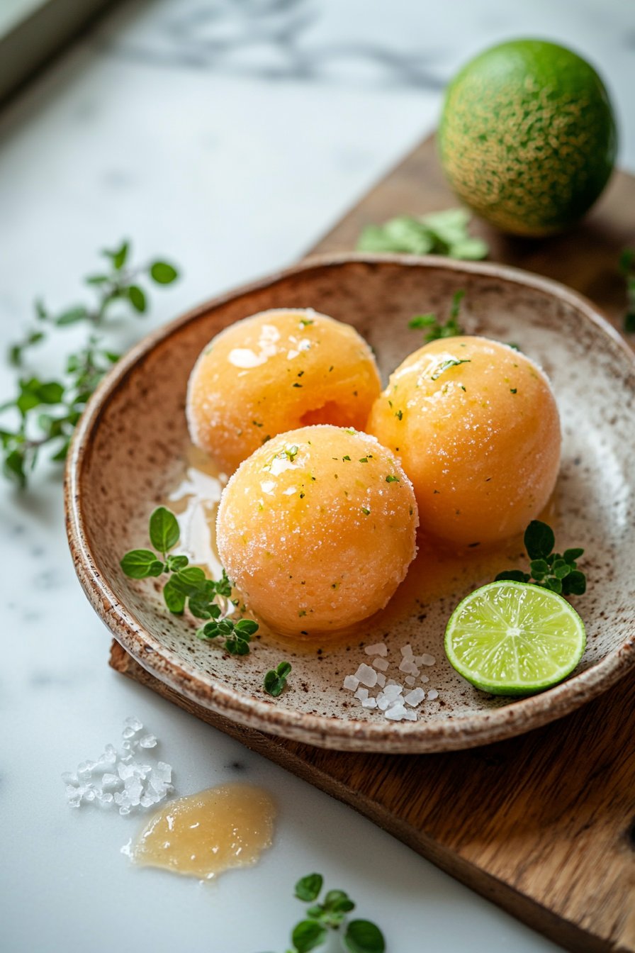 Frischer Melonen-Sorbet