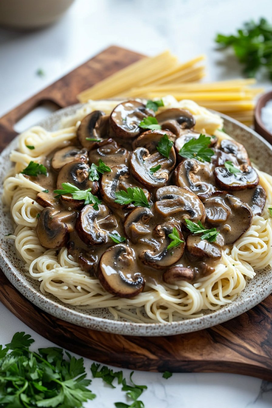 Vegan Mushroom Stroganoff