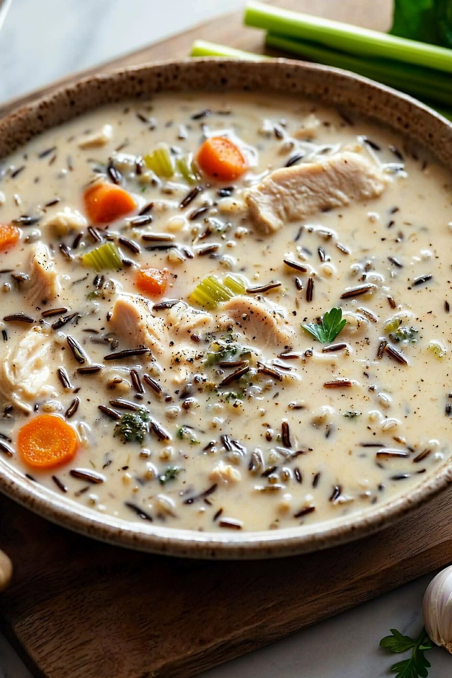 Creamy Crockpot Chicken Wild Rice Soup