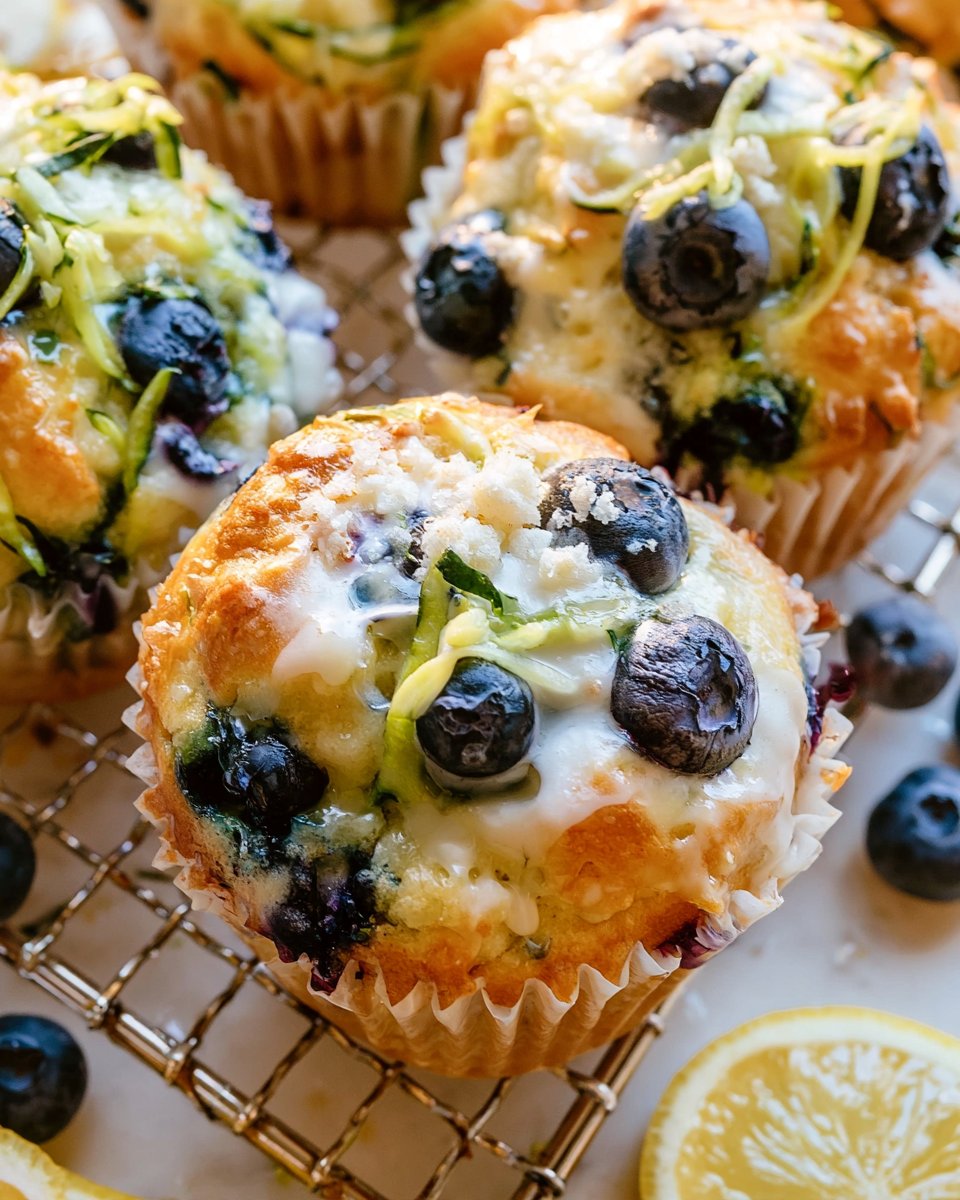 Lemon Blueberry Zucchini Muffins