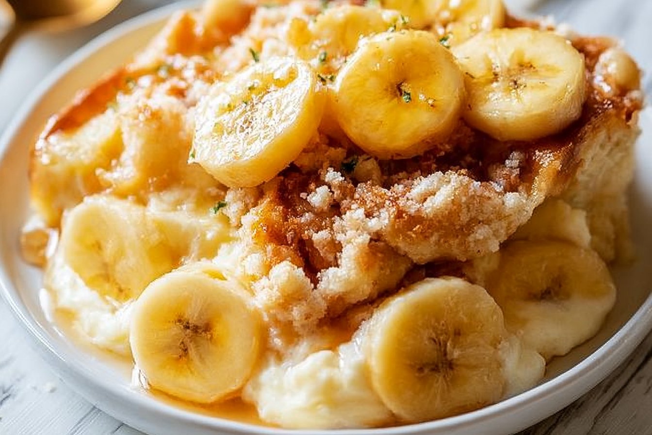 Banana Cream Cheese Cobbler