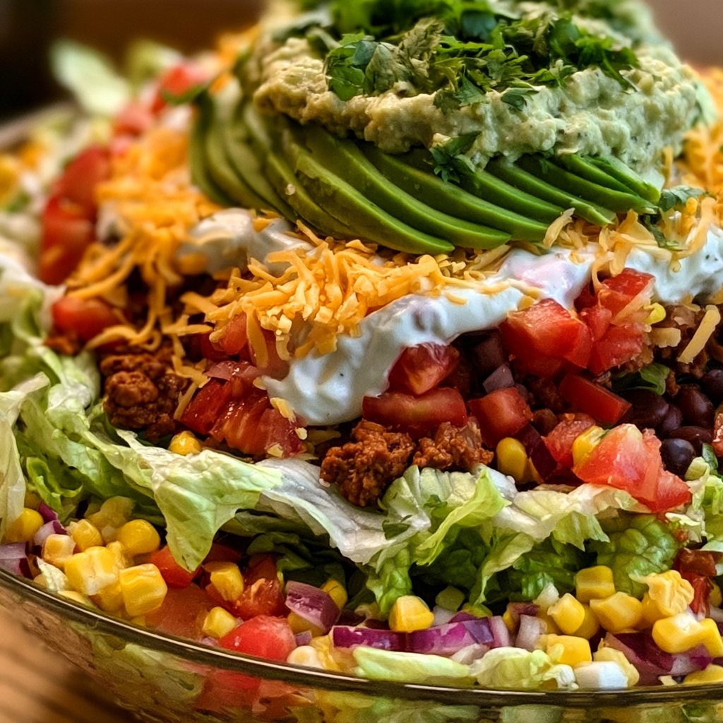 Geschichteter Taco-Salat (einfach & vegan)