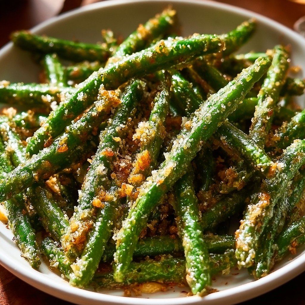 Crispy Garlic Parmesan Roasted Green Beans Recipe Delight