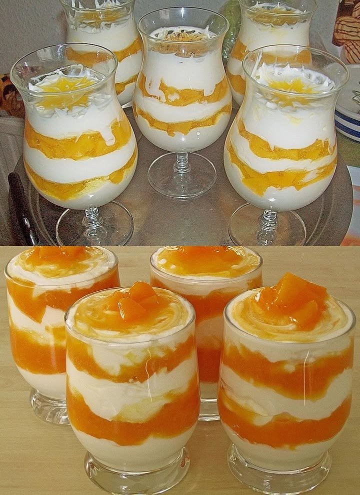 Pfirsich-Cremedessert