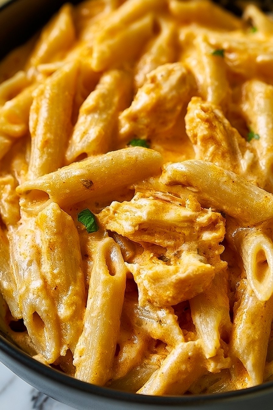 Buffalo Chicken Alfredo Pasta Recipe 1 Alfredo and spaghetti sauce pasta | Easy dinner recipes college students, Simple easy dinner, Buffalo chicken alfredo pasta
