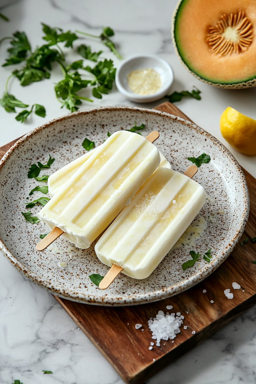 Vanille-Melonen-Eis am Stiel