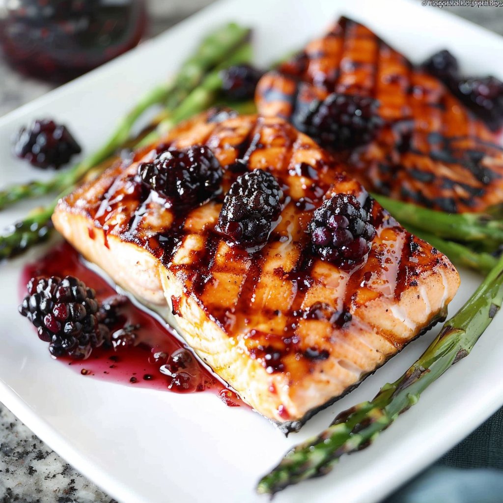 Grilled Salmon with Blackberry Sauce