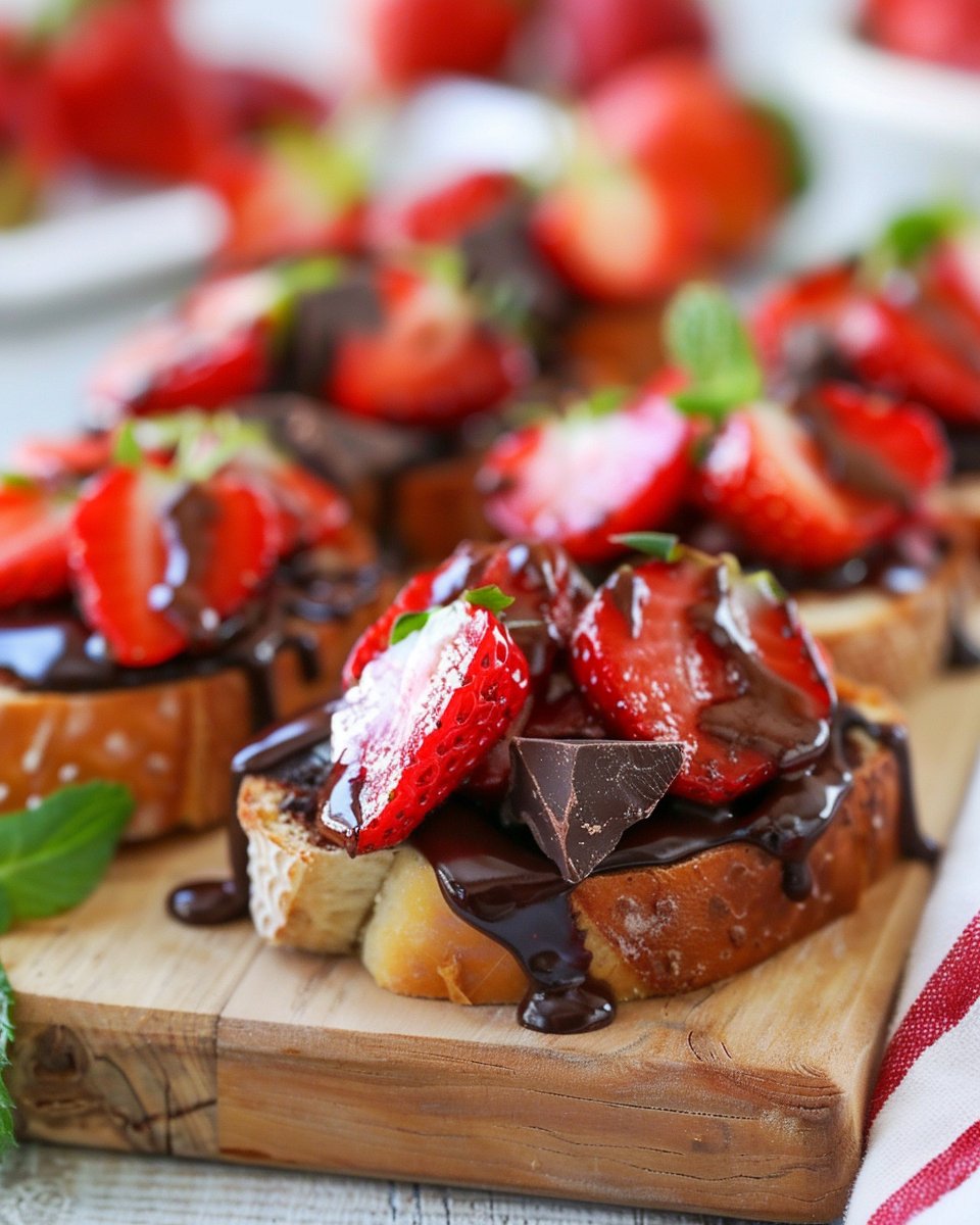 Chocolate Strawberry Bruschetta