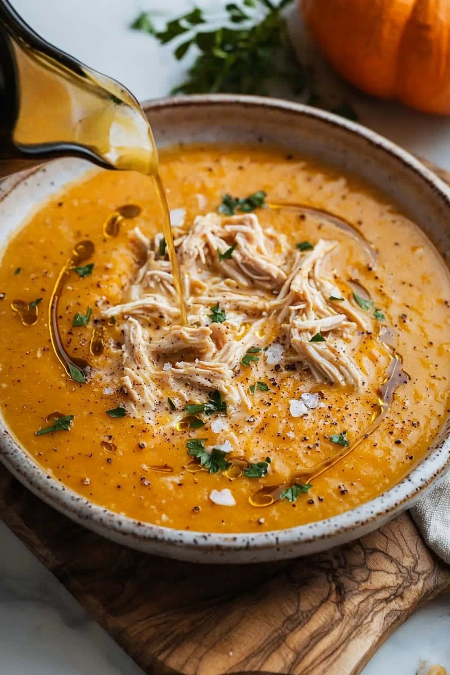 High Protein Creamy Pumpkin Chicken Soup