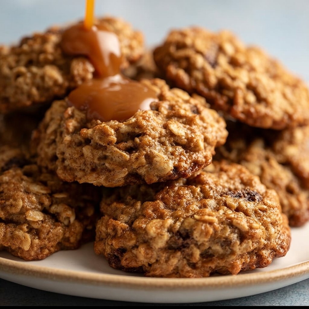 Caramel Stuffed Oatmeal Cookies