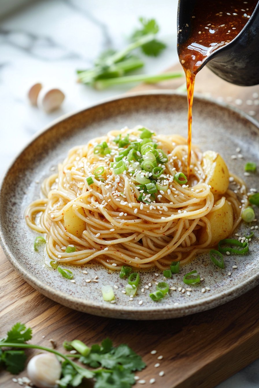 Spicy Potato Noodles in Chili Oil Sauce