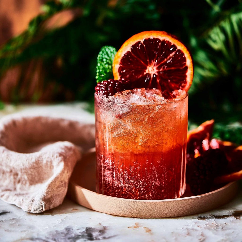 Blood Orange Blackberry Sparkler Mocktail