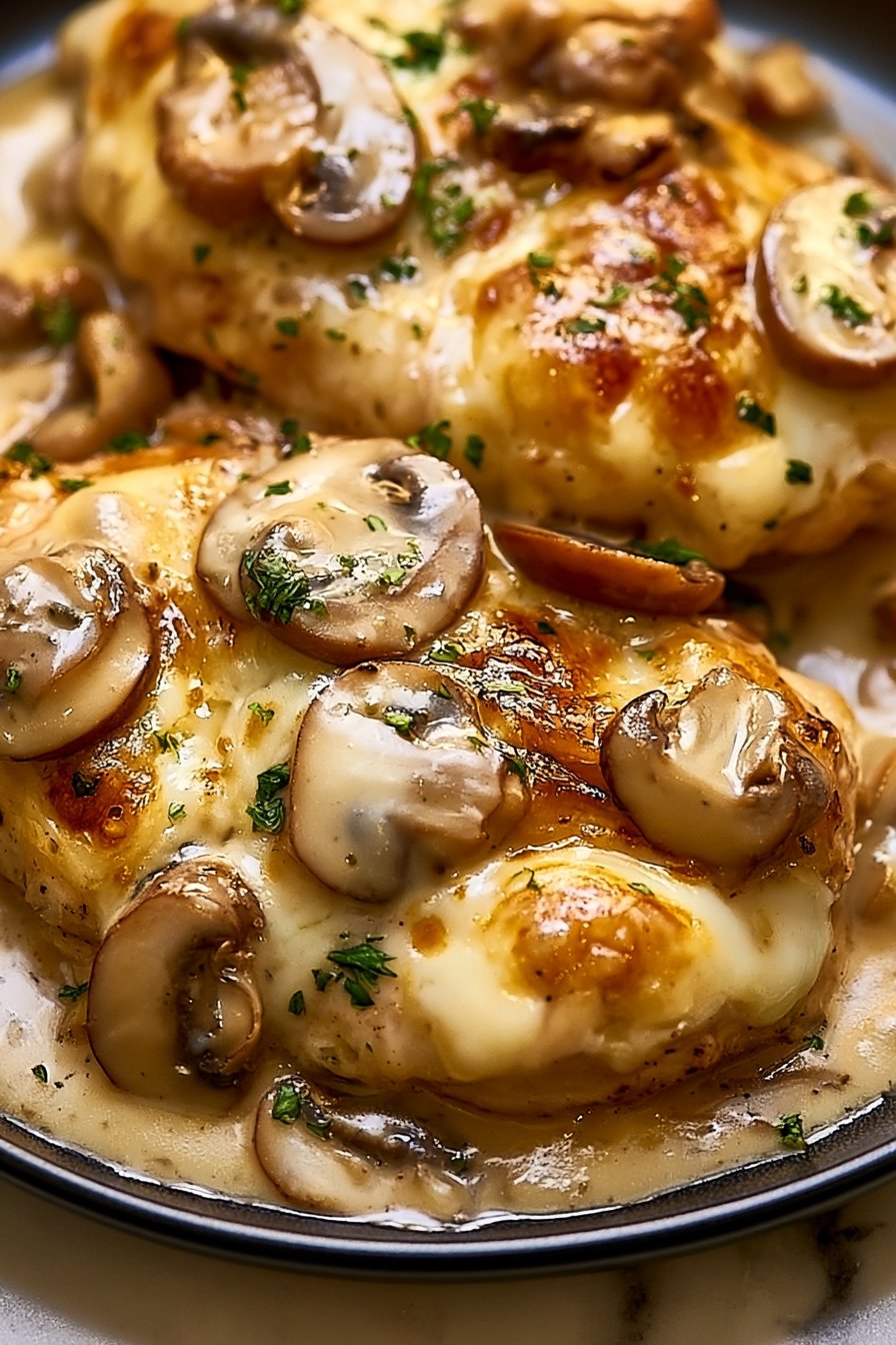 Creamy Mushroom Asiago Chicken 1 Creamy Mushroom Asiago Chicken
