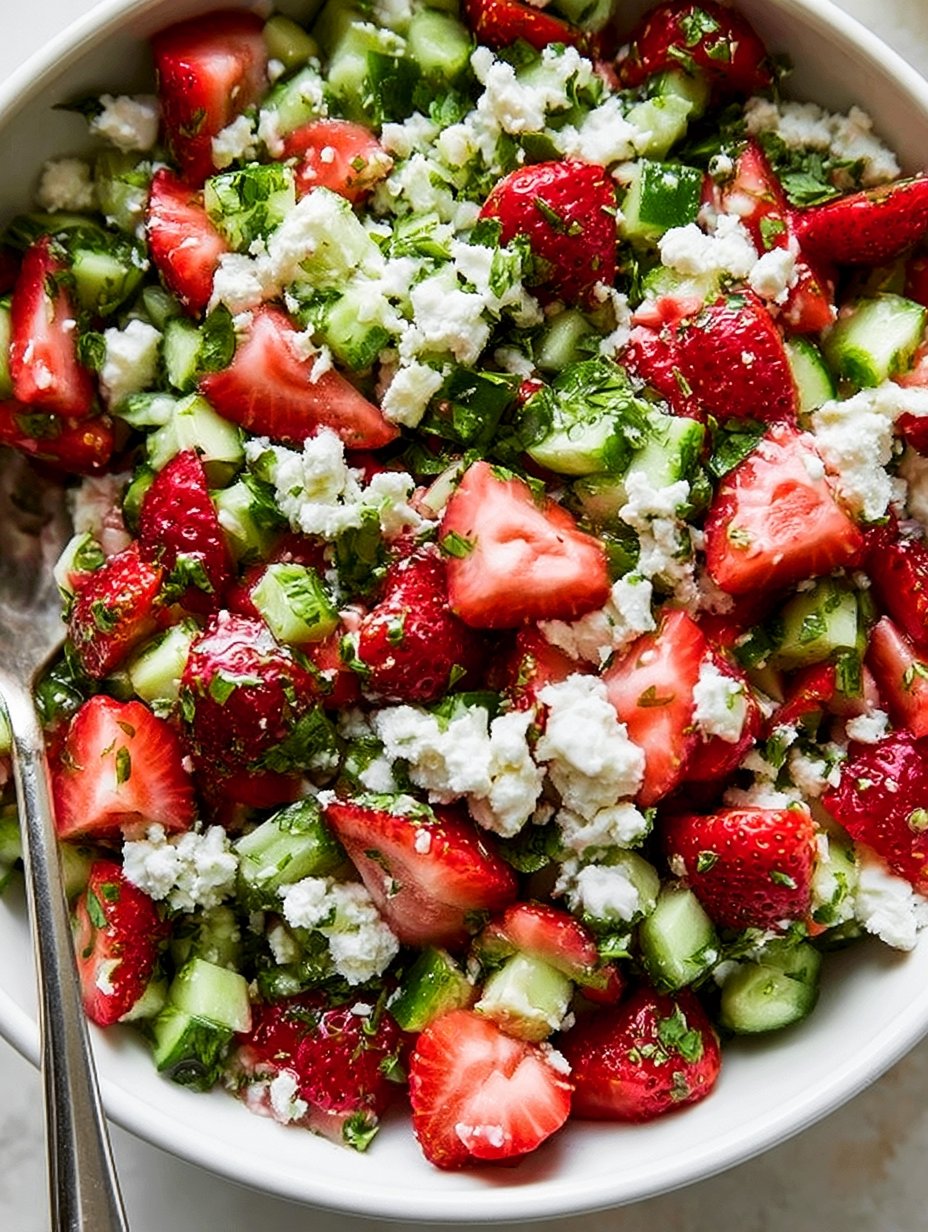 Ensalada de Fresa y Pepino en 20 Minutos