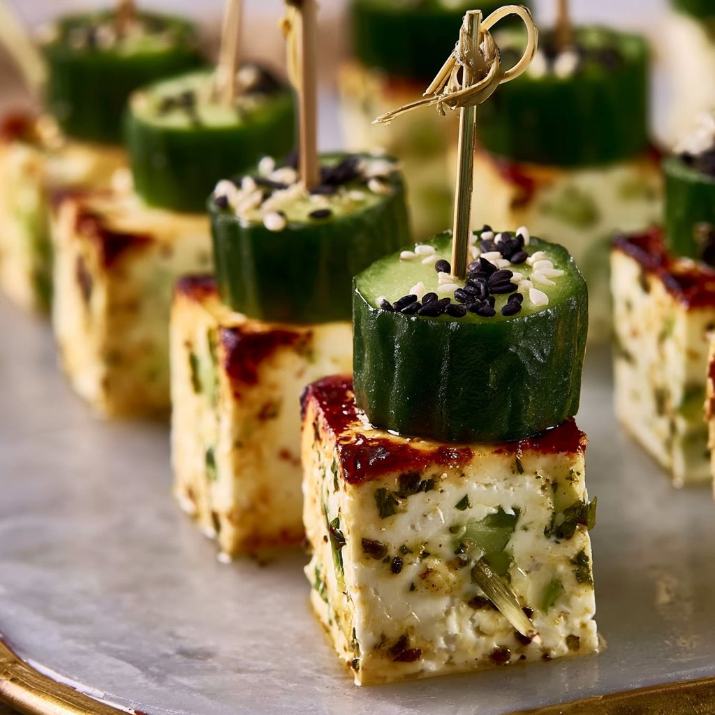 Feta Spieße mit Gurke