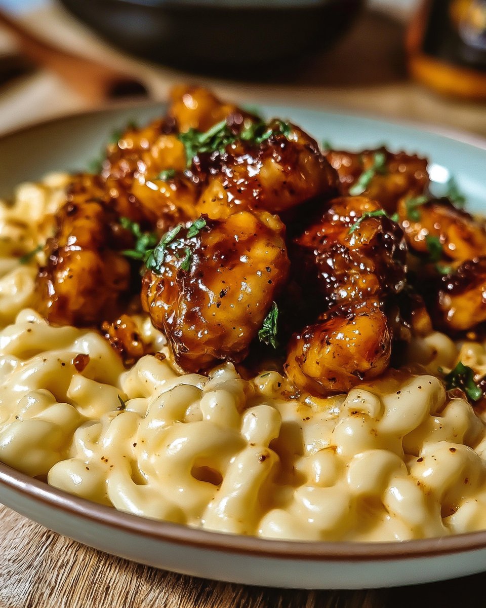 Honey Pepper Chicken with Creamy Macaroni Cheese