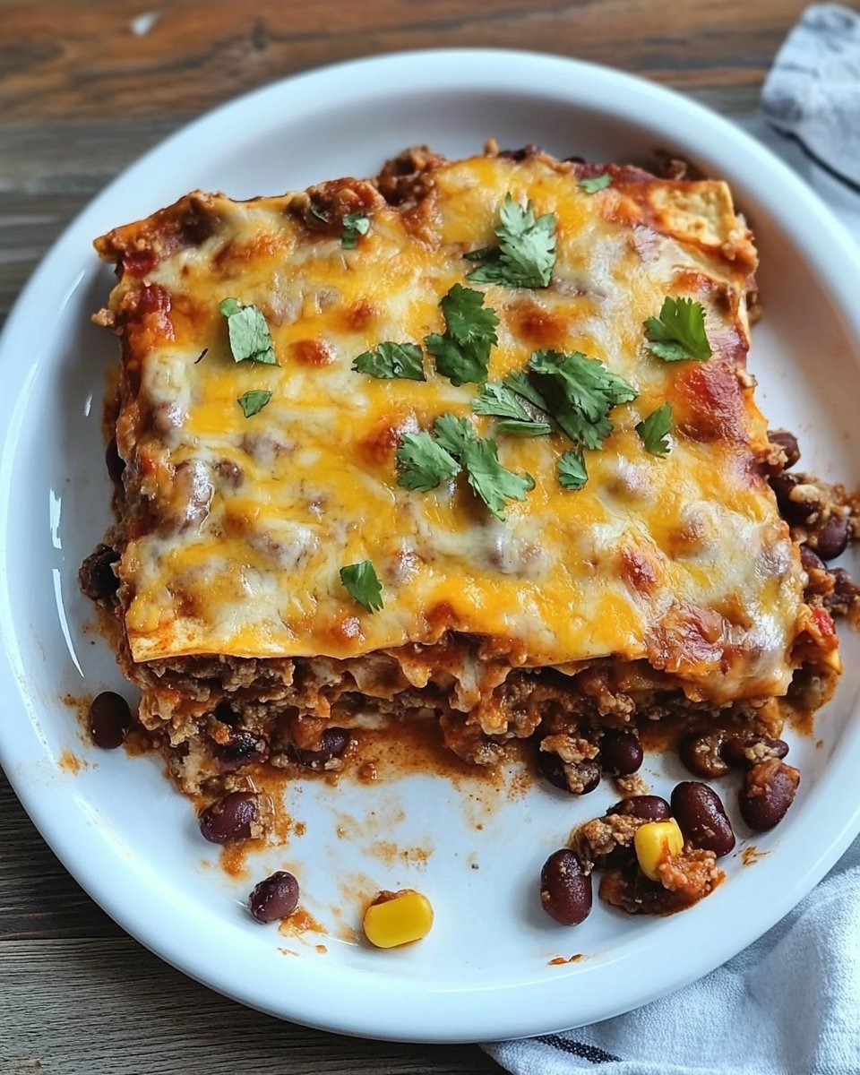 Beef and Bean Enchilada Casserole