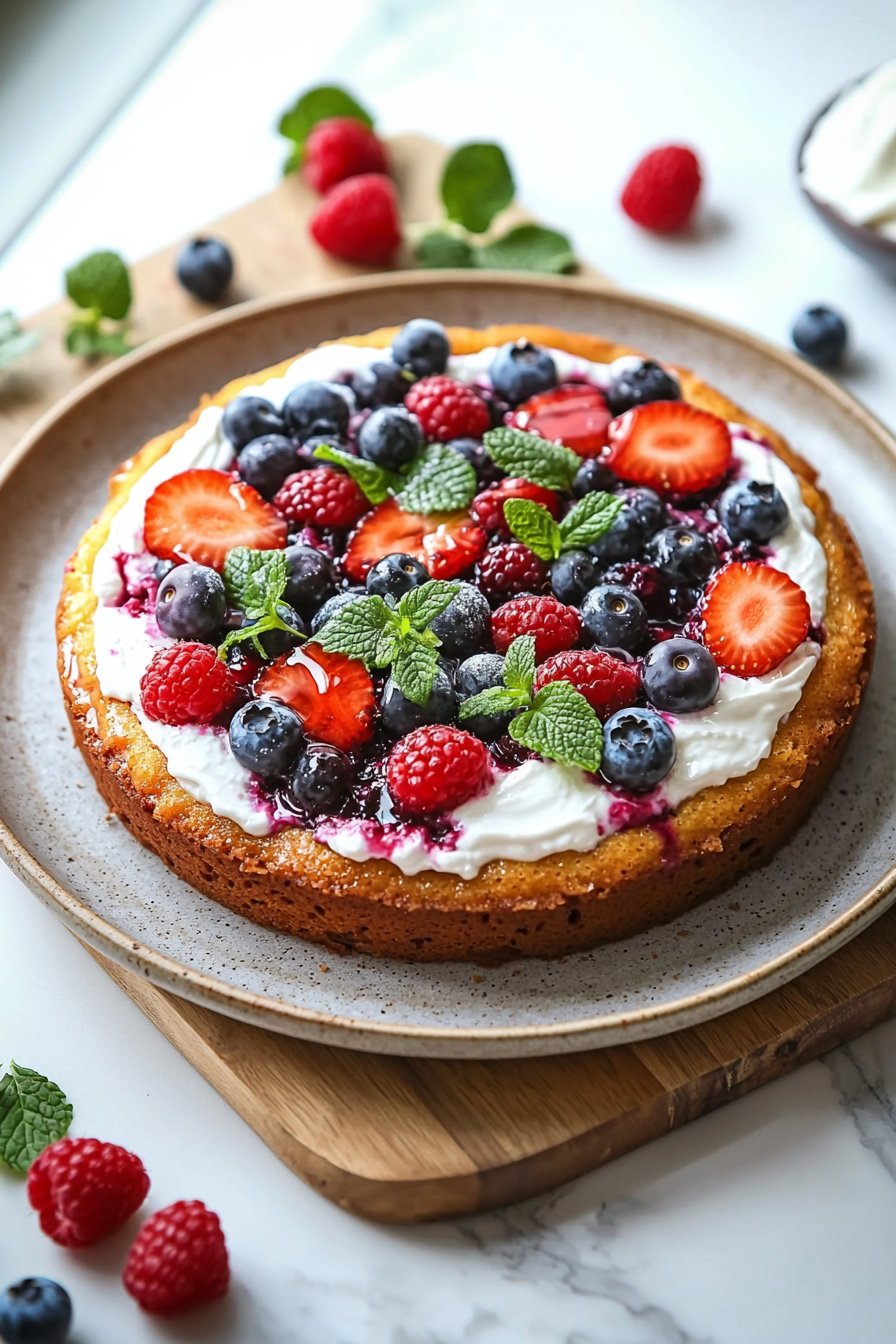 Summer Berry Poke Cake