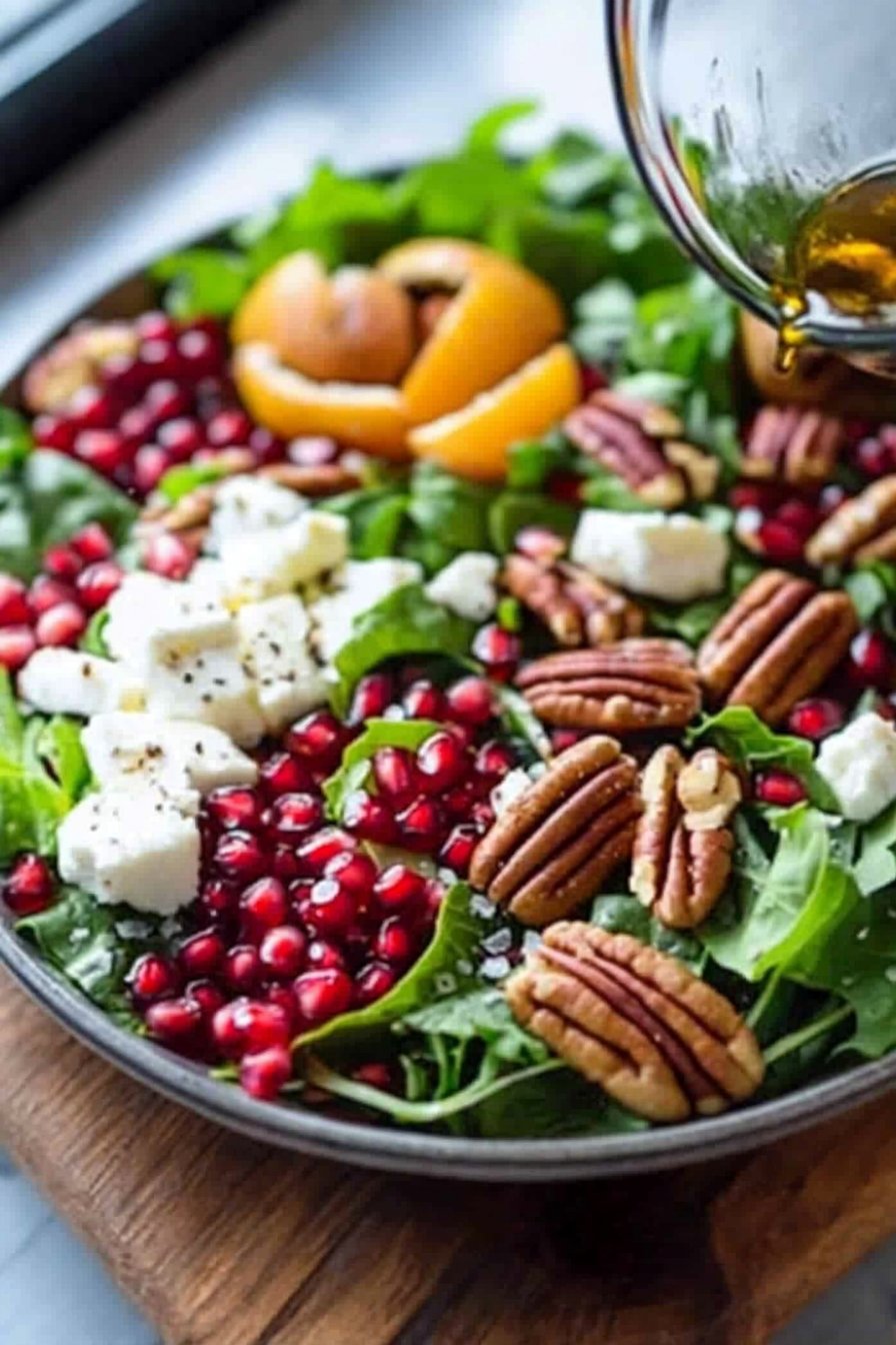 Fall Salad with Pomegranate, Pecans & Feta – Easy Healthy Side