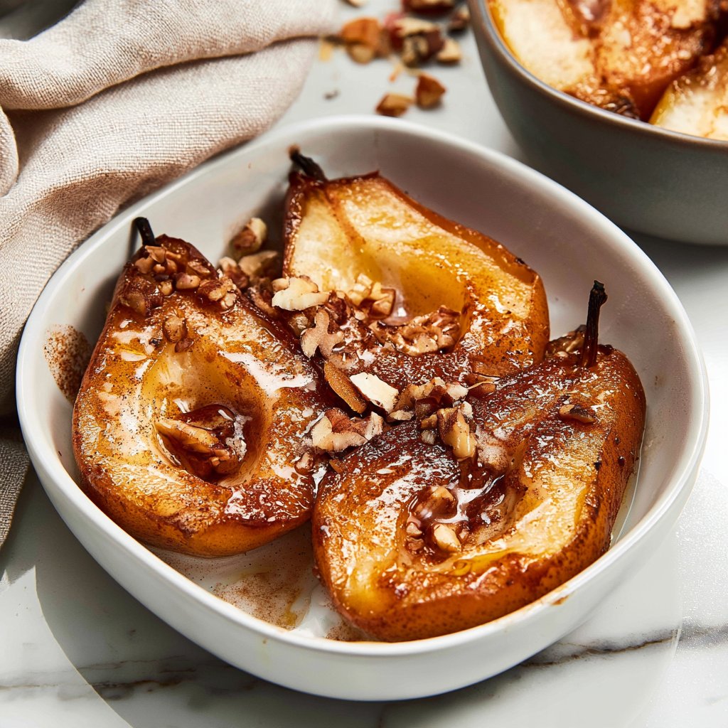 Healthy Baked Pears with Cinnamon - Running on Real Food
