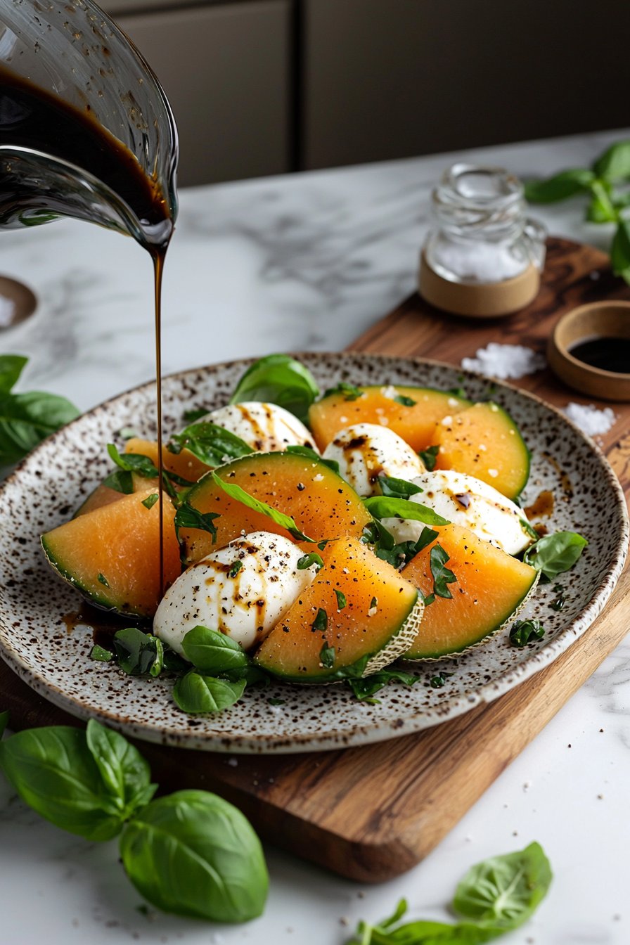 Melonen- und frischer Mozzarella-Salat