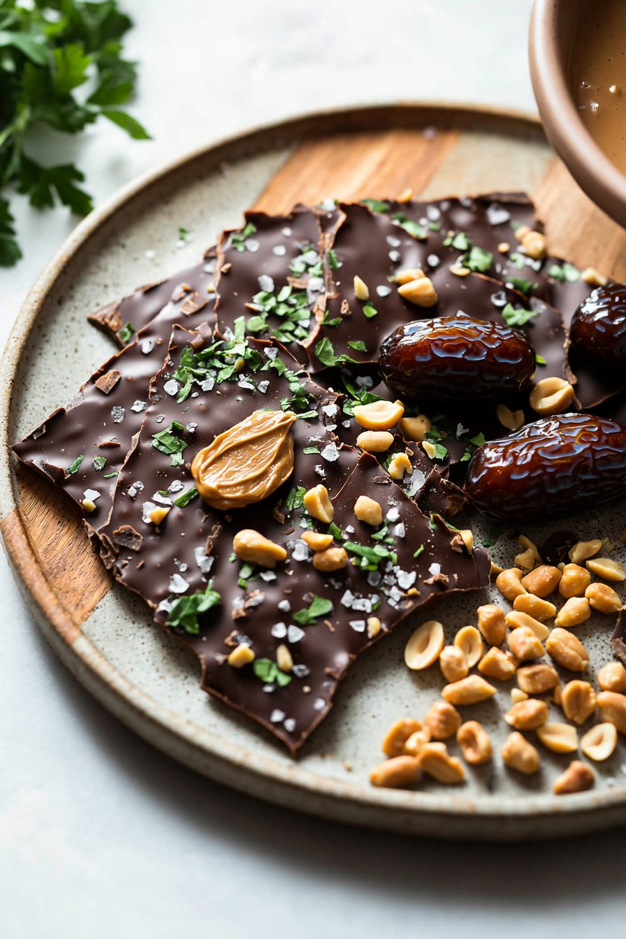 4 Ingredient Snickers Date Bark