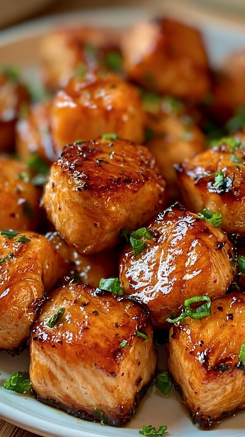 Air-Fried Honey Garlic Salmon Bites