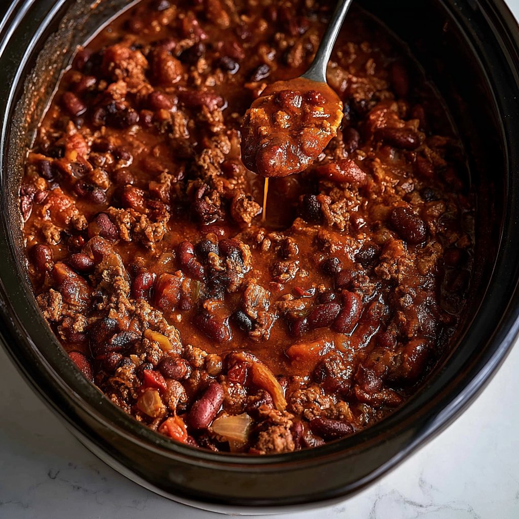 Slow Cooker Classic Beef & Dark Red Kidney Bean Chili