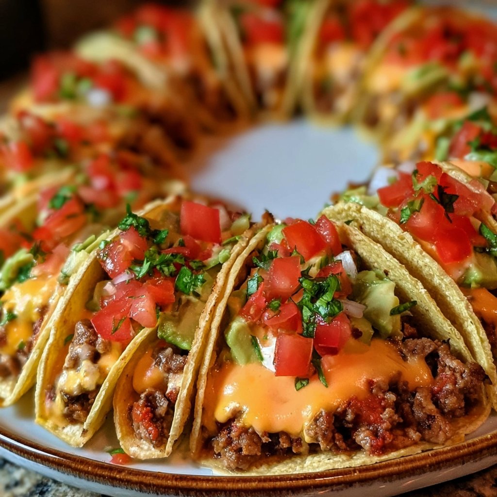 Mini Tacos with Spicy Ground Beef Filling