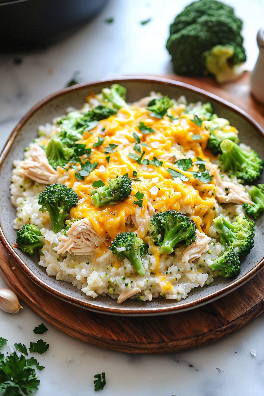 One Pot Chicken Broccoli Rice Casserole